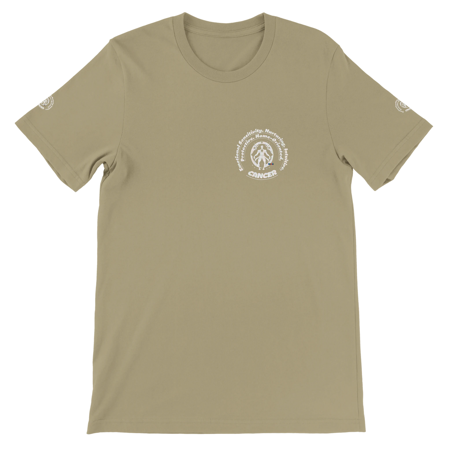 Brown unisex crewneck T-shirt with Cancer zodiac. Perfect birthday gift for lovers of astrology Crab Aqua Marine Sea Life.
