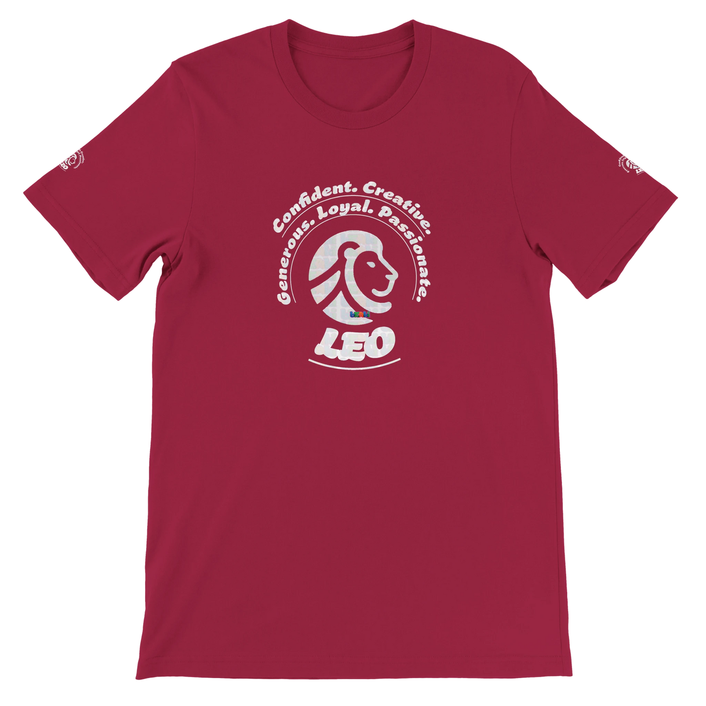 Purple unisex crewneck Premium T-shirt with Leo horoscope Logo design, perfect gift for zodiac Lion lover The Power of Choice