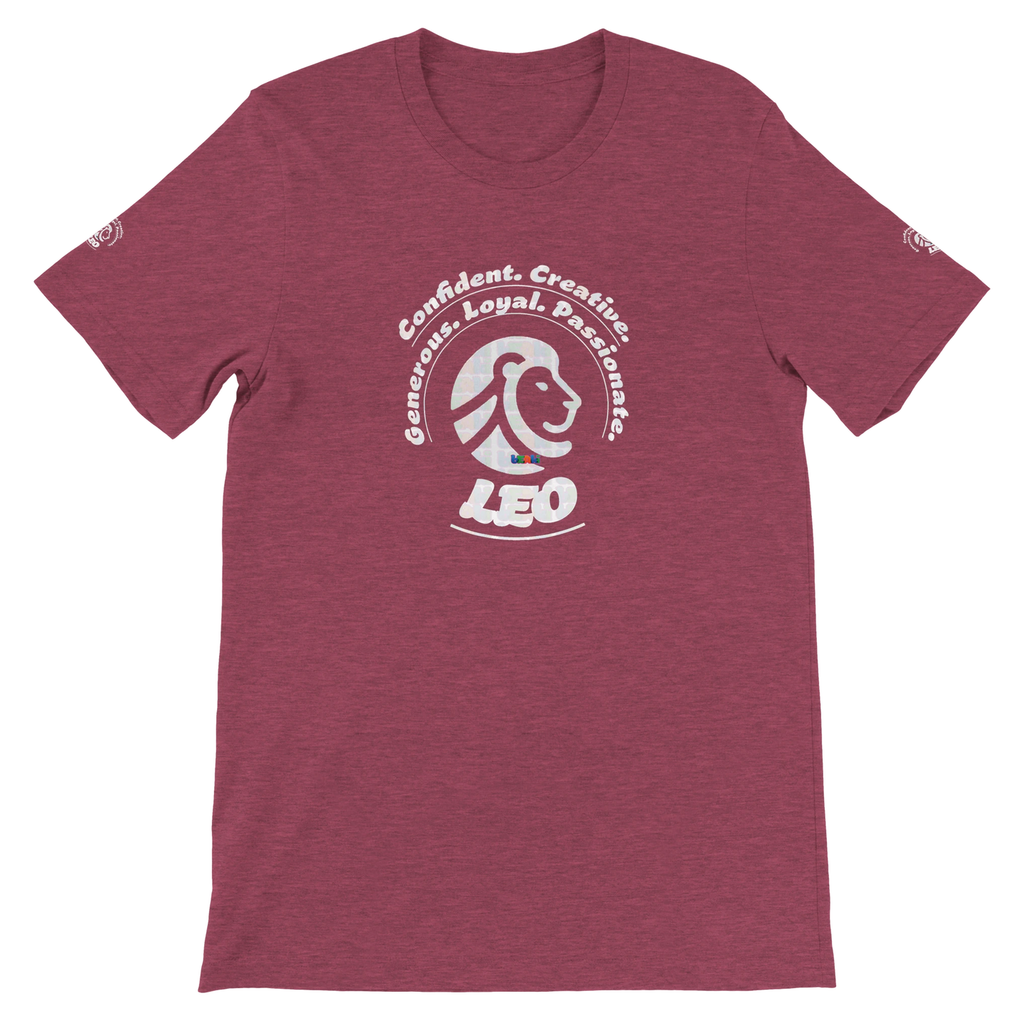 Purple unisex crewneck Premium T-shirt with Leo horoscope Logo design, perfect gift for zodiac Lion lover The Power of Choice