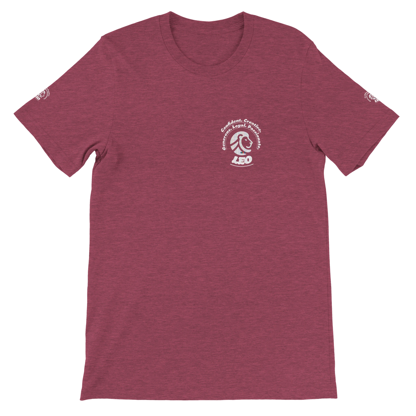 Purple unisex crewneck Premium T-shirt with Leo horoscope Logo design, perfect gift for zodiac Lion lover The Power of Choice