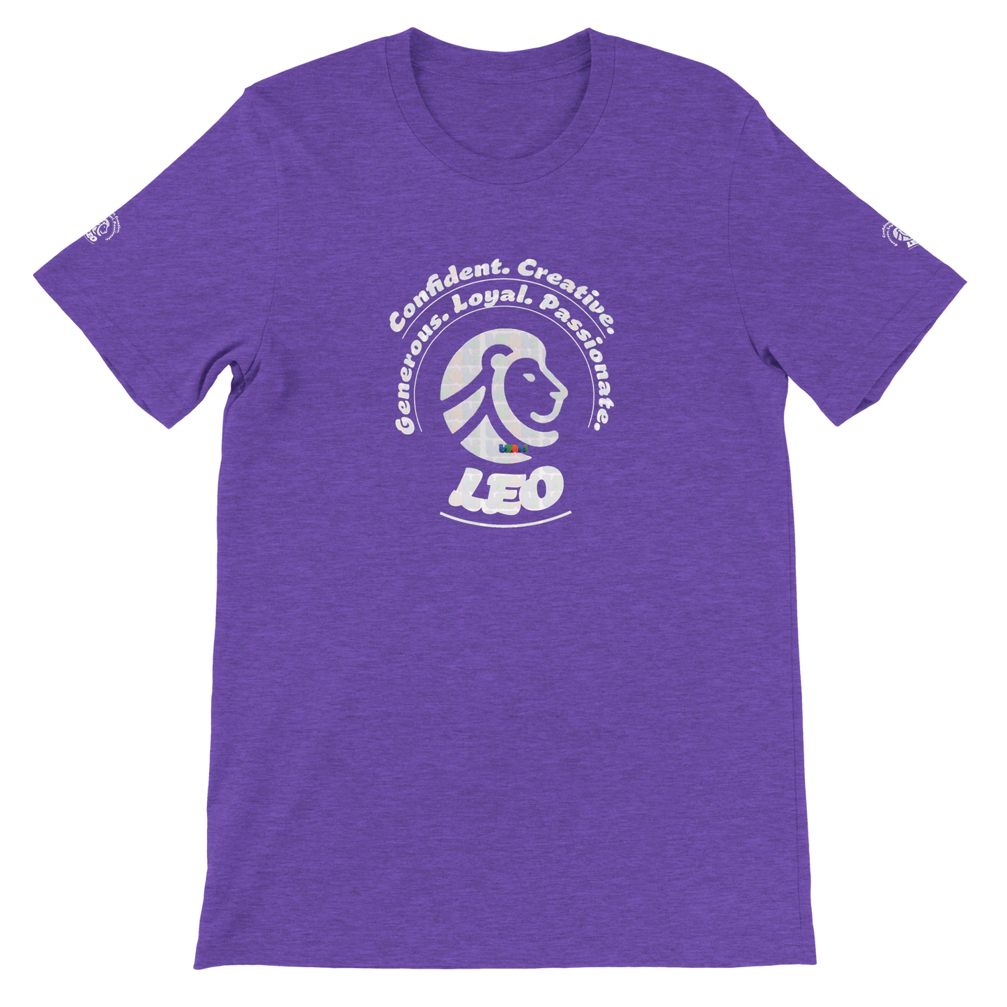 Purple unisex crewneck Premium T-shirt with Leo horoscope Logo design, perfect gift for zodiac Lion lover The Power of Choice