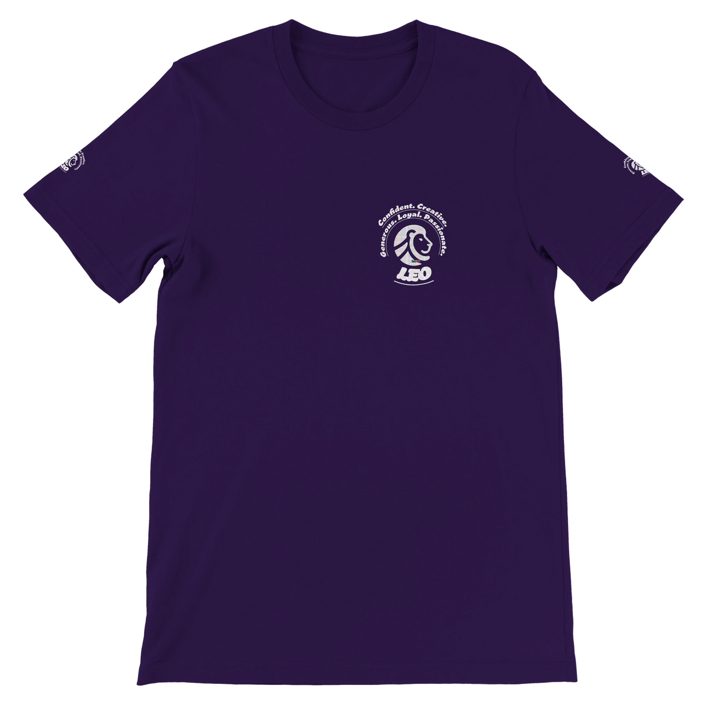 Purple unisex crewneck Premium T-shirt with Leo horoscope Logo design, perfect gift for zodiac Lion lover The Power of Choice