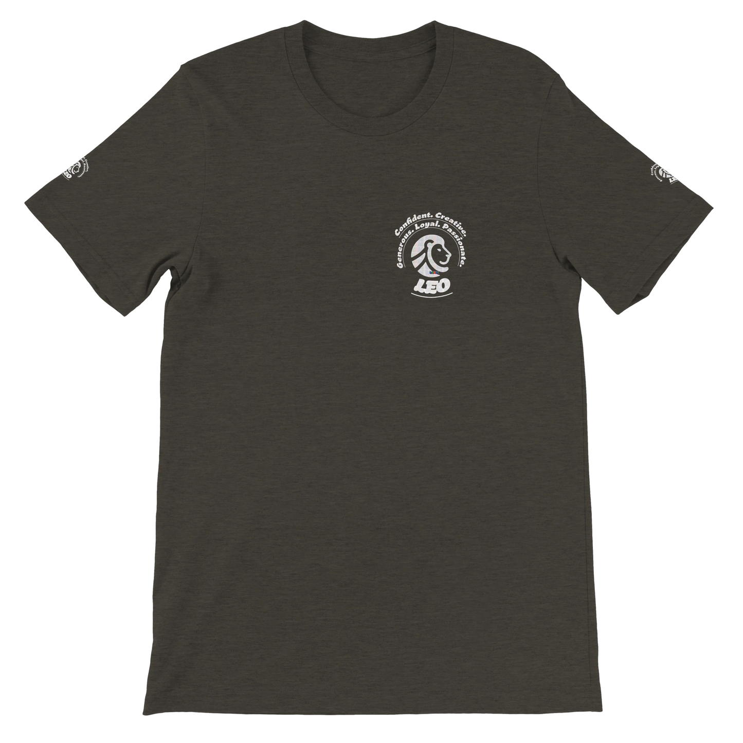 Black unisex crewneck T-shirt with Leo zodiac, perfect birthday gift for astrology lover, Lion Logo design trendybuybest.com