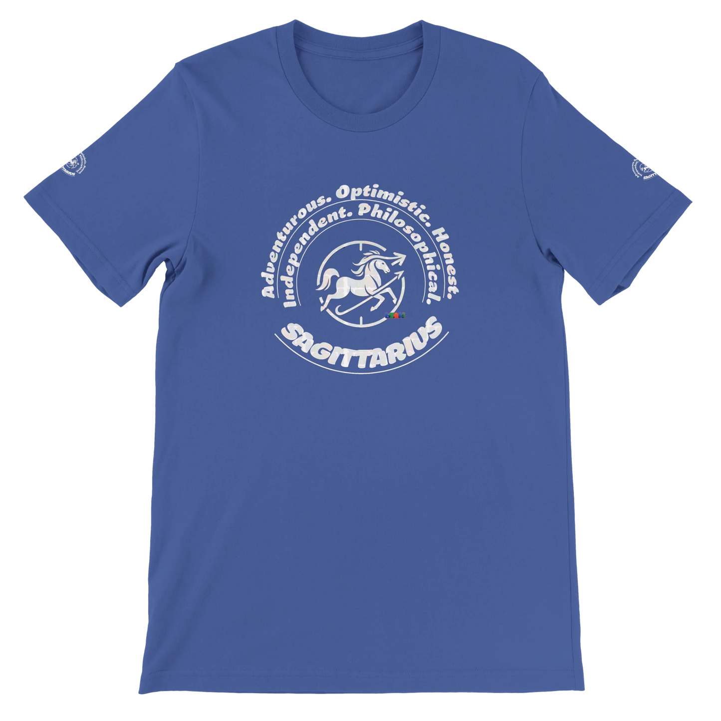 Blue Premium unisex crewneck T-shirt with Sagittarius design for Special Love One & horoscope Zodiac lovers trendybuybest.com
