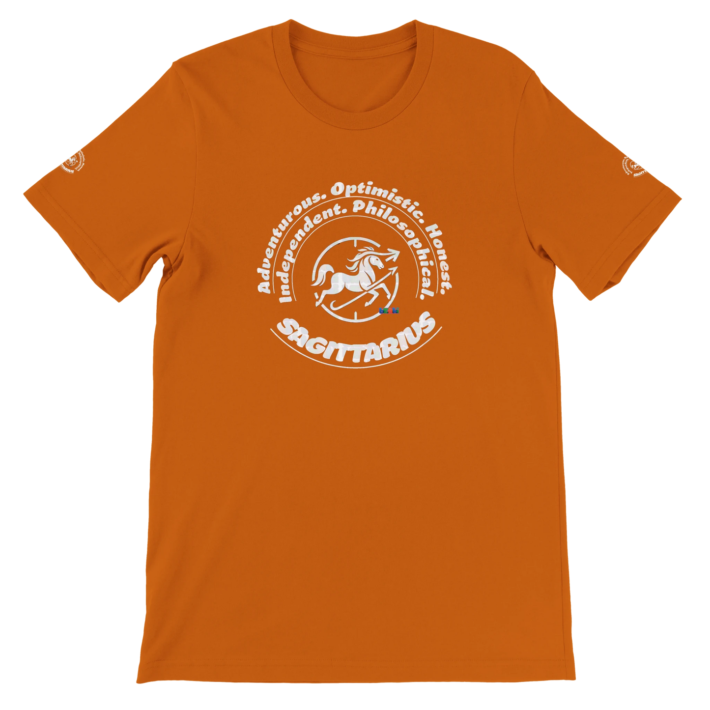 Orange unisex T-shirt for Innovative storytellers creative & know no limits Sagittarius Astrology Zodiac design trendybuybest