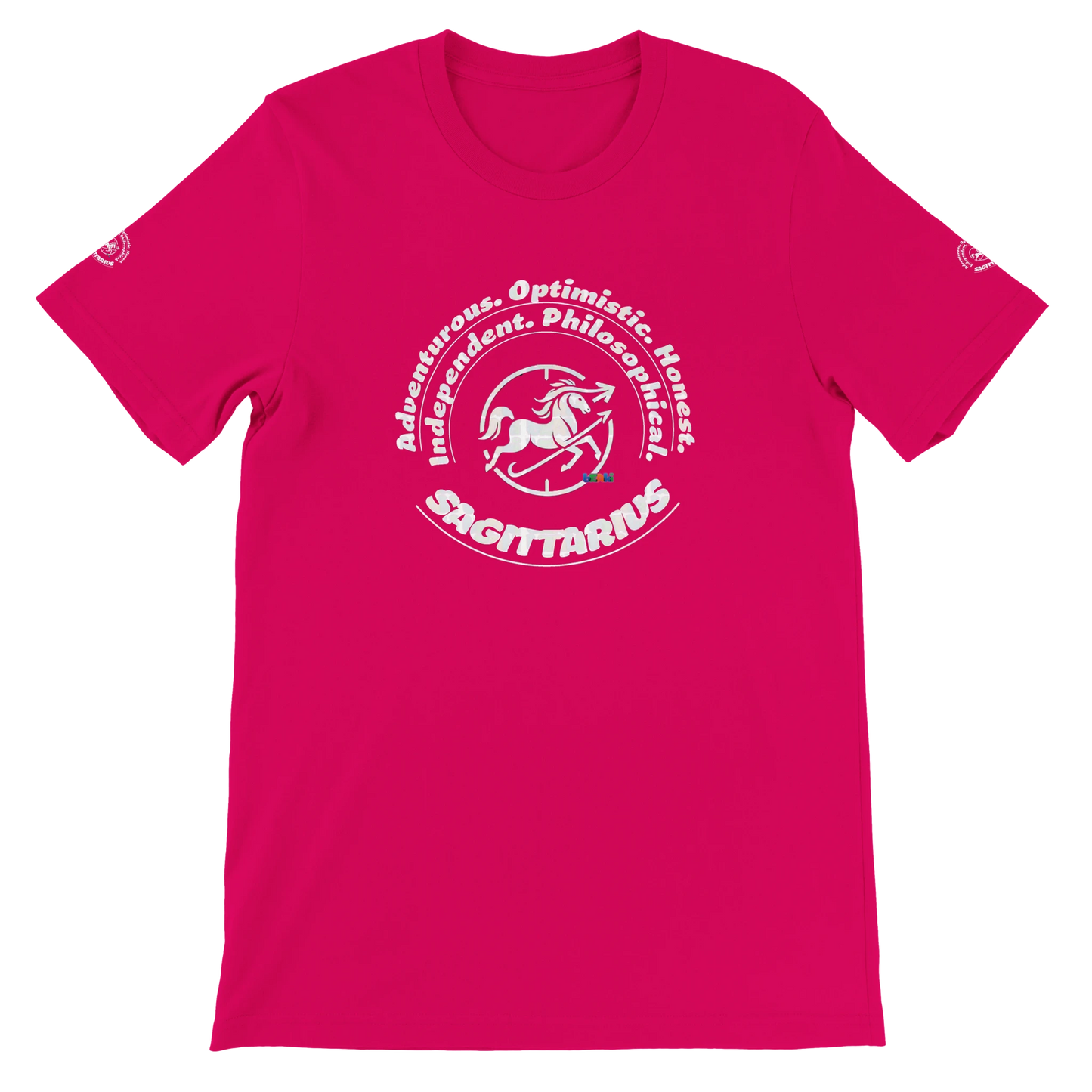 Red unisex Premium T-shirt Sagittarius Astrology Zodiac. Known for Adventurous Optimistic Honest Independent Philosophical
