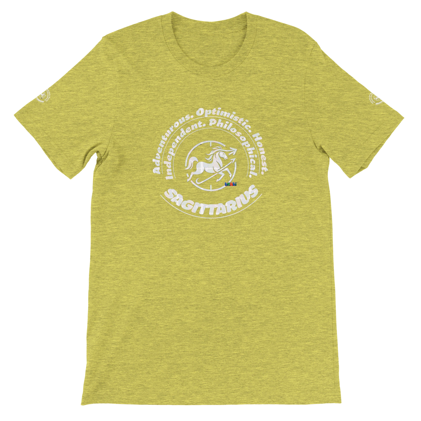 Yellow Premium unisex crewneck T-shirt Sagittarius design for Special Love One & horoscope Astrology lovers trendybuybest.com