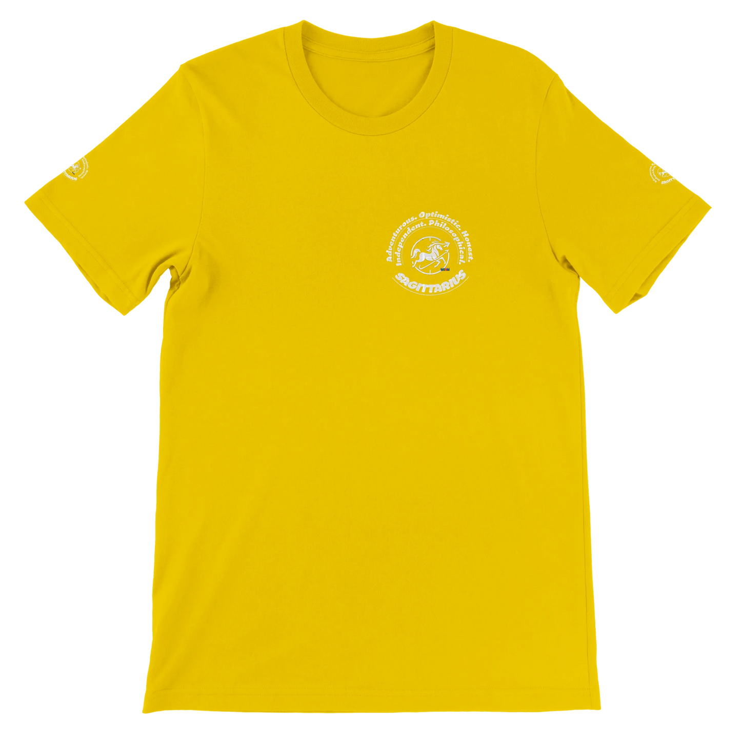 Yellow Premium unisex crewneck T-shirt Sagittarius design for Special Love One & horoscope Astrology lovers trendybuybest.com