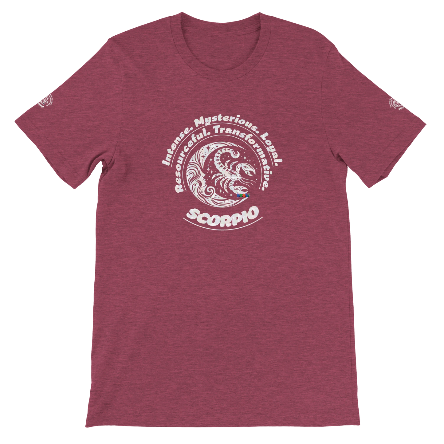 Purple Premium unisex crewneck T-shirt with Scorpio design zodiac horoscope lovers Best for Special Love One by trendybuybest