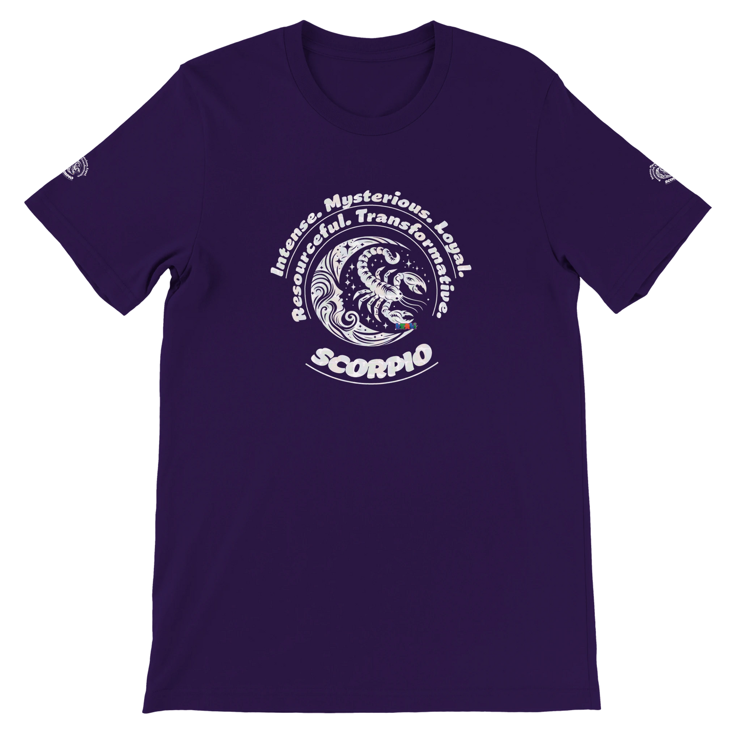 Purple Premium unisex crewneck T-shirt with Scorpio design zodiac horoscope lovers Best for Special Love One by trendybuybest