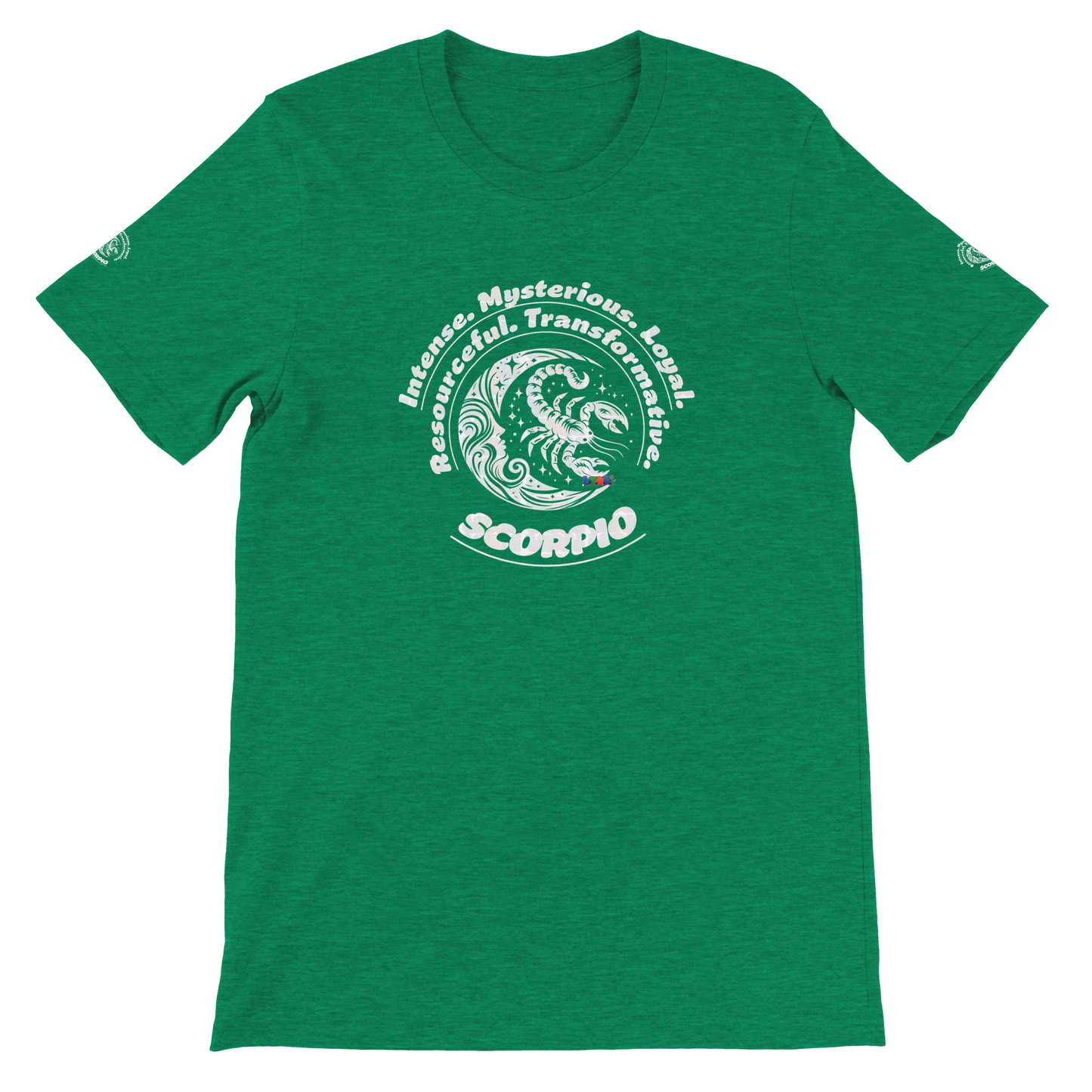 Green Premium unisex crewneck T-shirt with Scorpio design for Special Love One & horoscope Astrology lovers trendybuybest.com