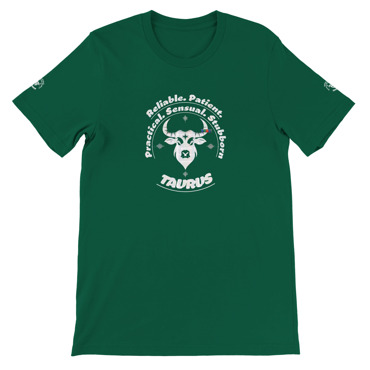 Green Premium unisex crewneck T-shirt with Taurus astrology horoscope zodiac design for Special Love One by trendybuybest.com