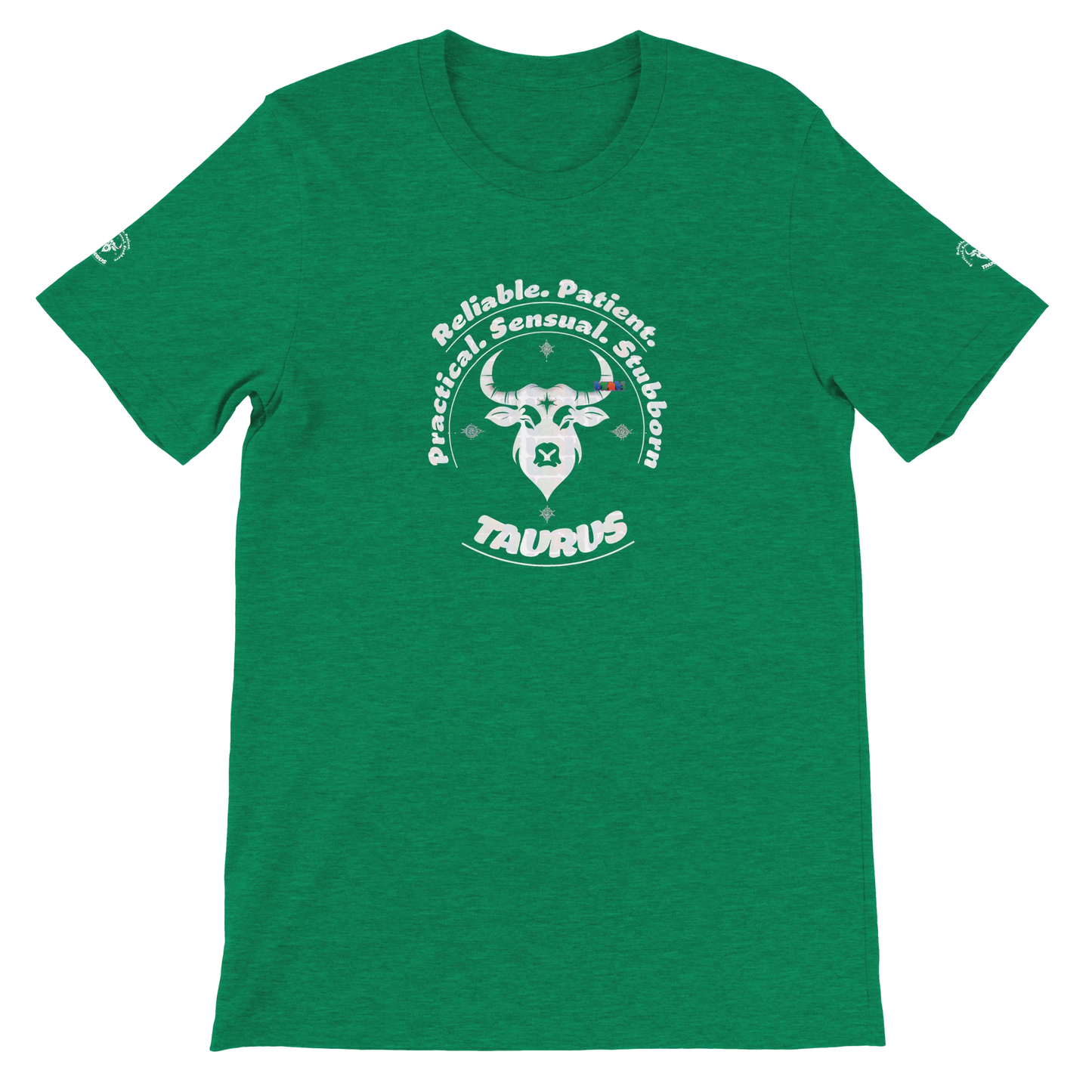 Green Premium unisex crewneck T-shirt with Taurus astrology horoscope zodiac design for Special Love One by trendybuybest.com