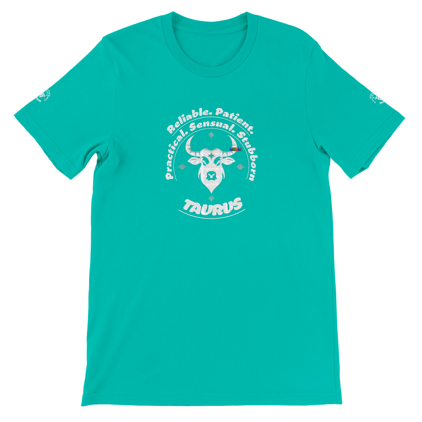 Green Premium unisex crewneck T-shirt with Taurus astrology horoscope zodiac design for Special Love One by trendybuybest.com