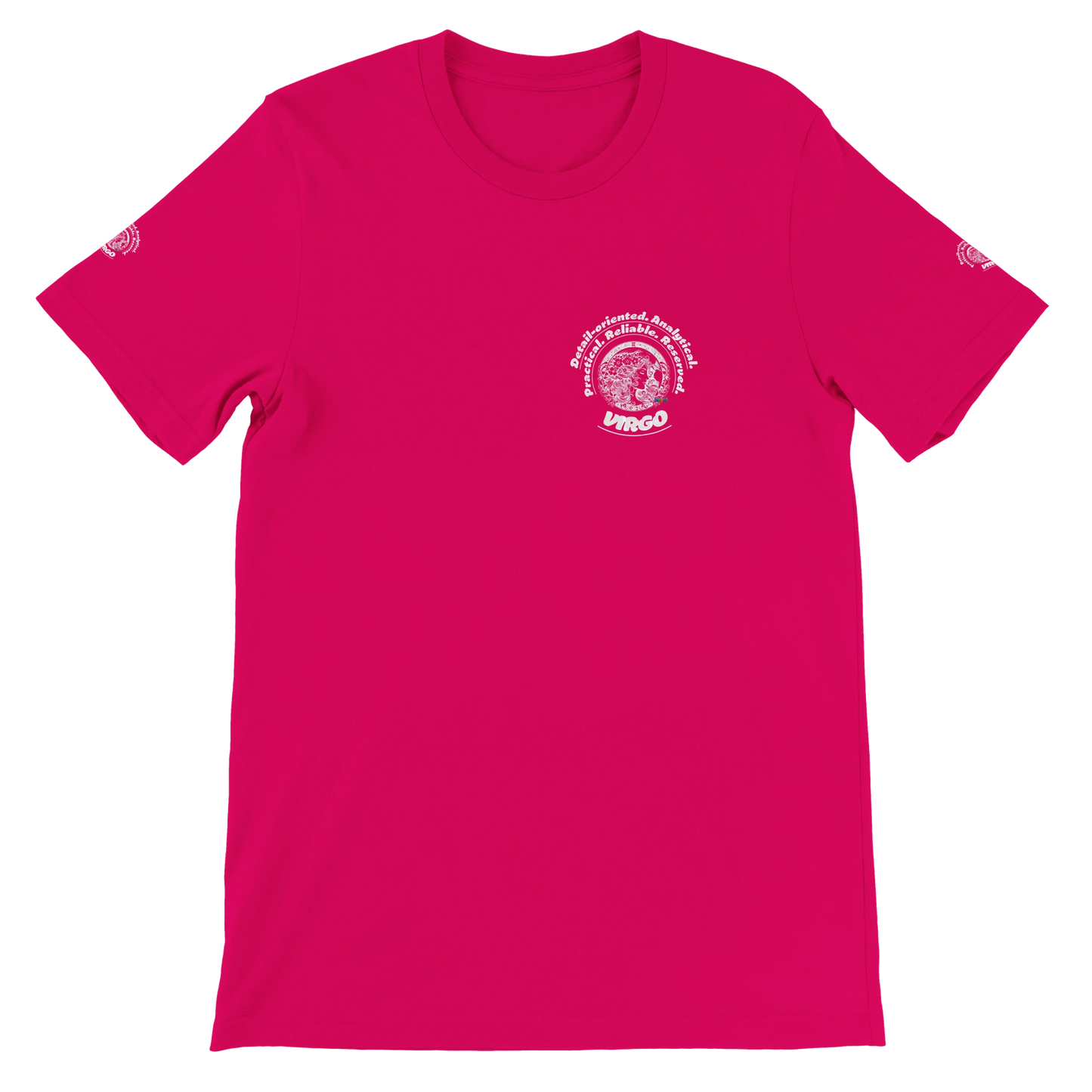 Red Premium unisex crewneck T-shirt with Virgo zodiac horoscope design Great Gift for your Special Love One trendybuybest.com