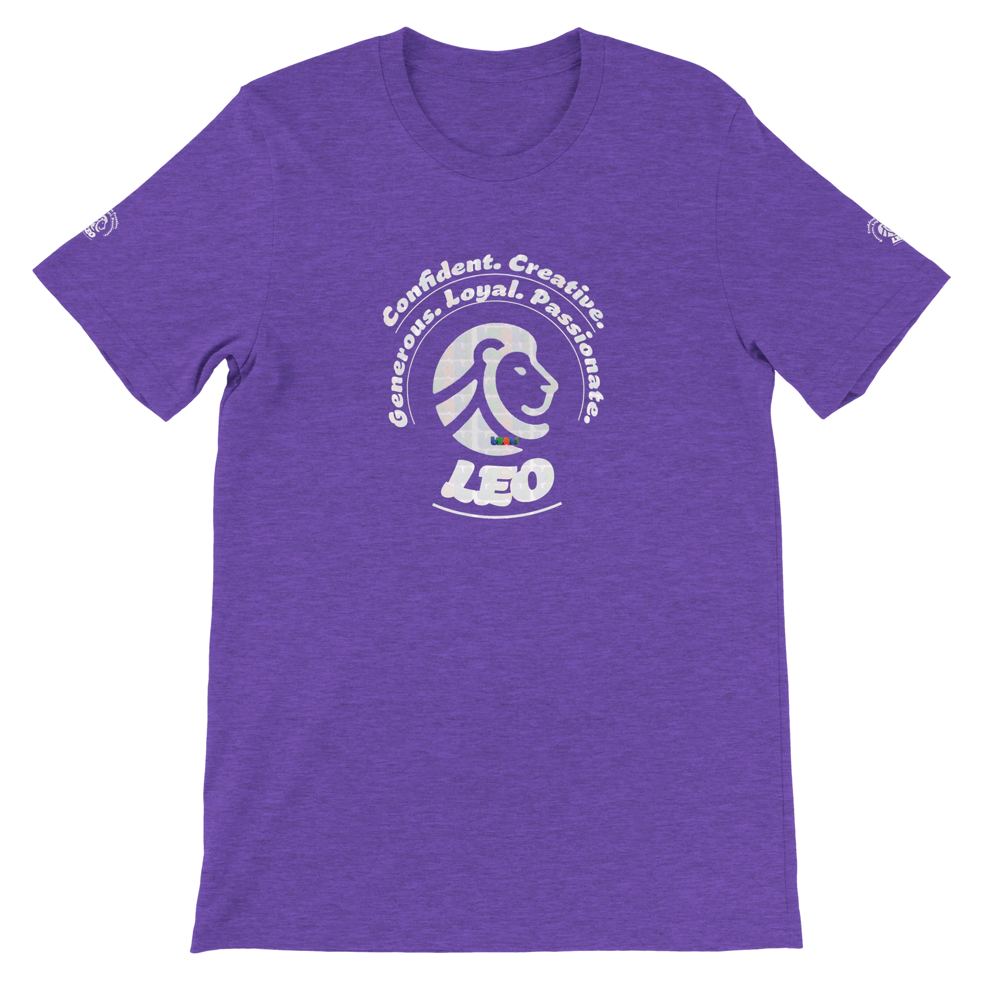 Purple unisex crewneck Premium T-shirt with Leo horoscope Logo design, perfect gift for zodiac Lion lover The Power of Choice