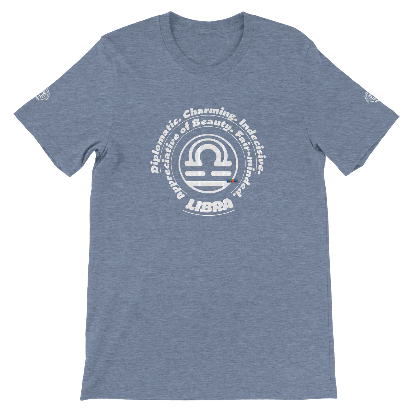 Blue Premium unisex crewneck T-shirt with Libra design zodiac horoscope lovers Best for Special Love One by trendybuybest.com