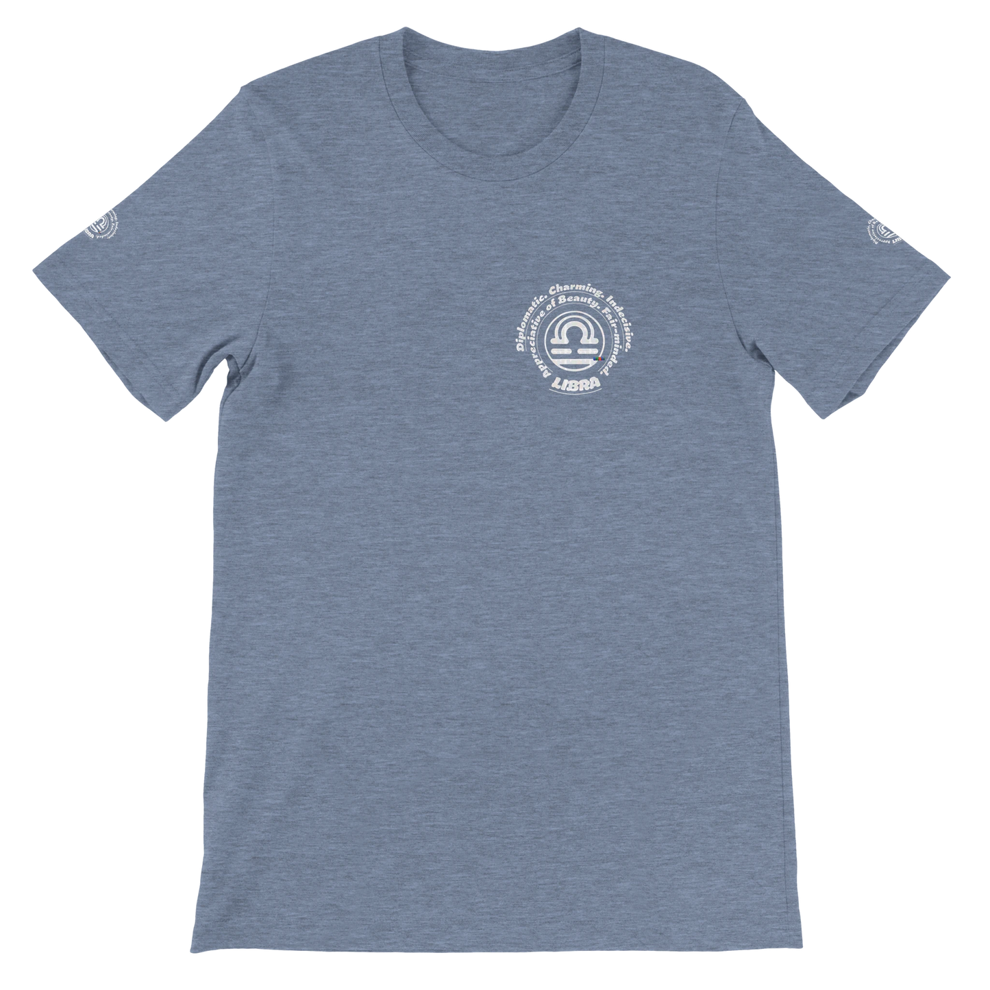 Blue Premium unisex crewneck T-shirt with Libra design zodiac horoscope lovers Best for Special Love One by trendybuybest.com