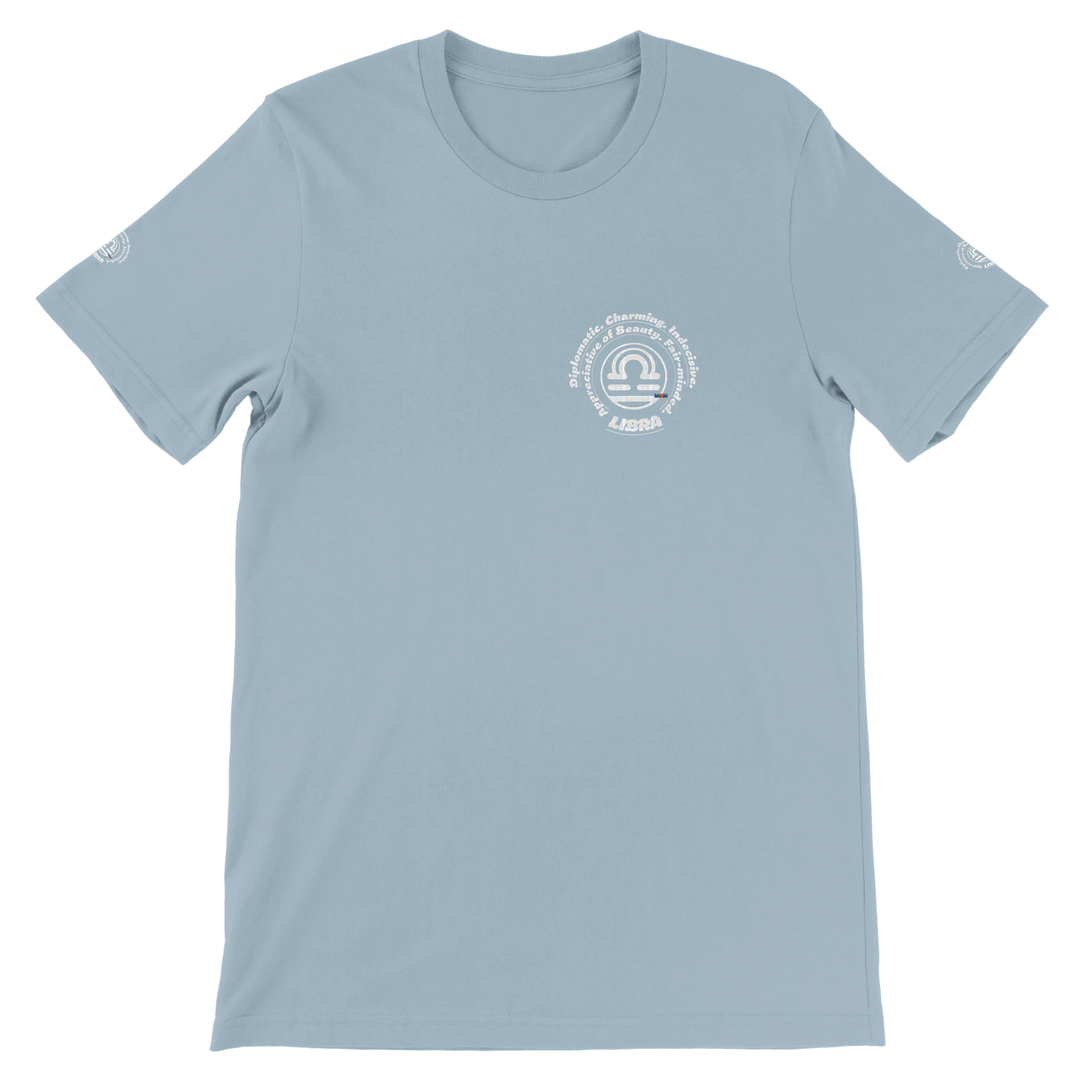 Blue Premium unisex crewneck T-shirt with Libra design zodiac horoscope lovers Best for Special Love One by trendybuybest.com
