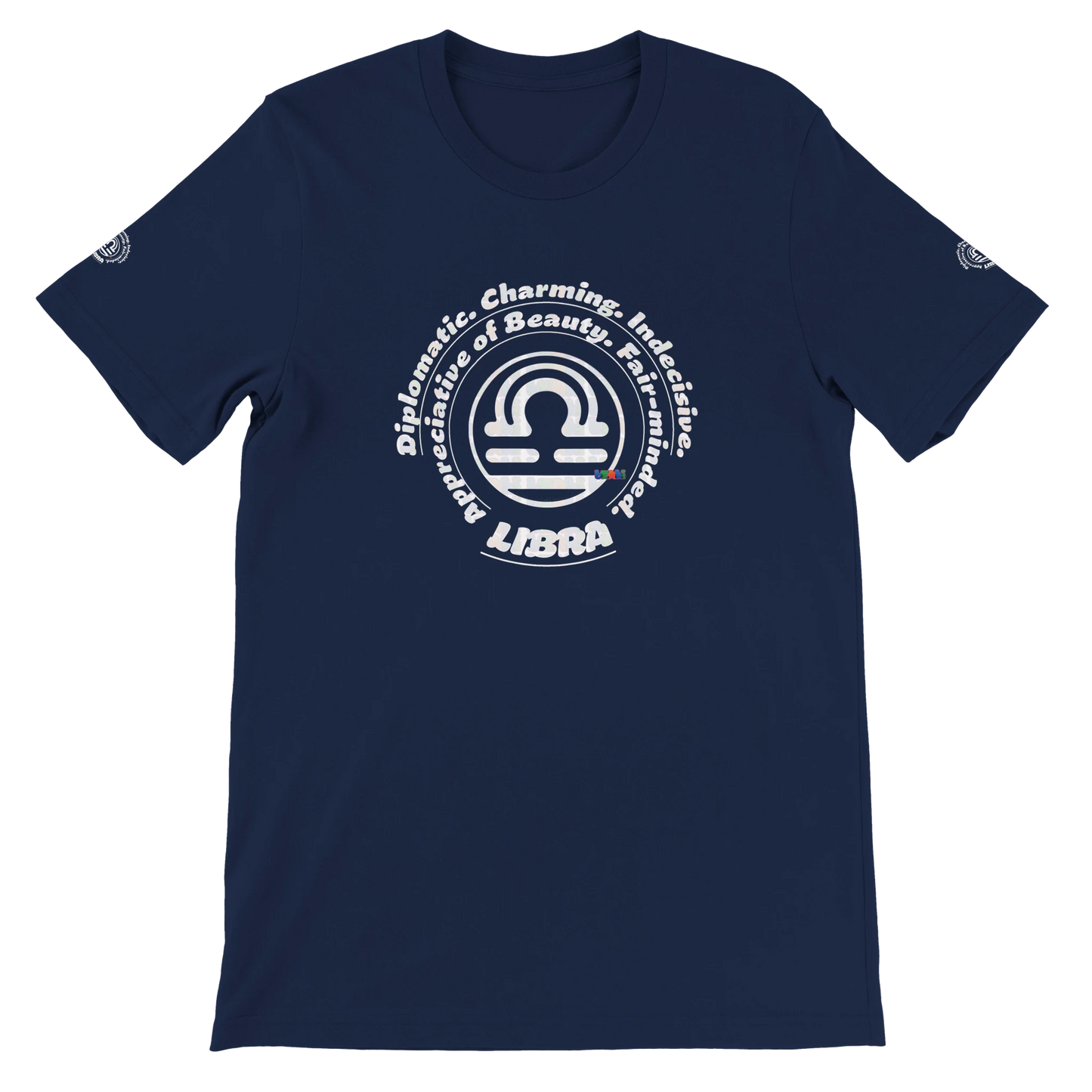 Blue Premium unisex crewneck T-shirt with Libra design zodiac horoscope lovers Best for Special Love One by trendybuybest.com