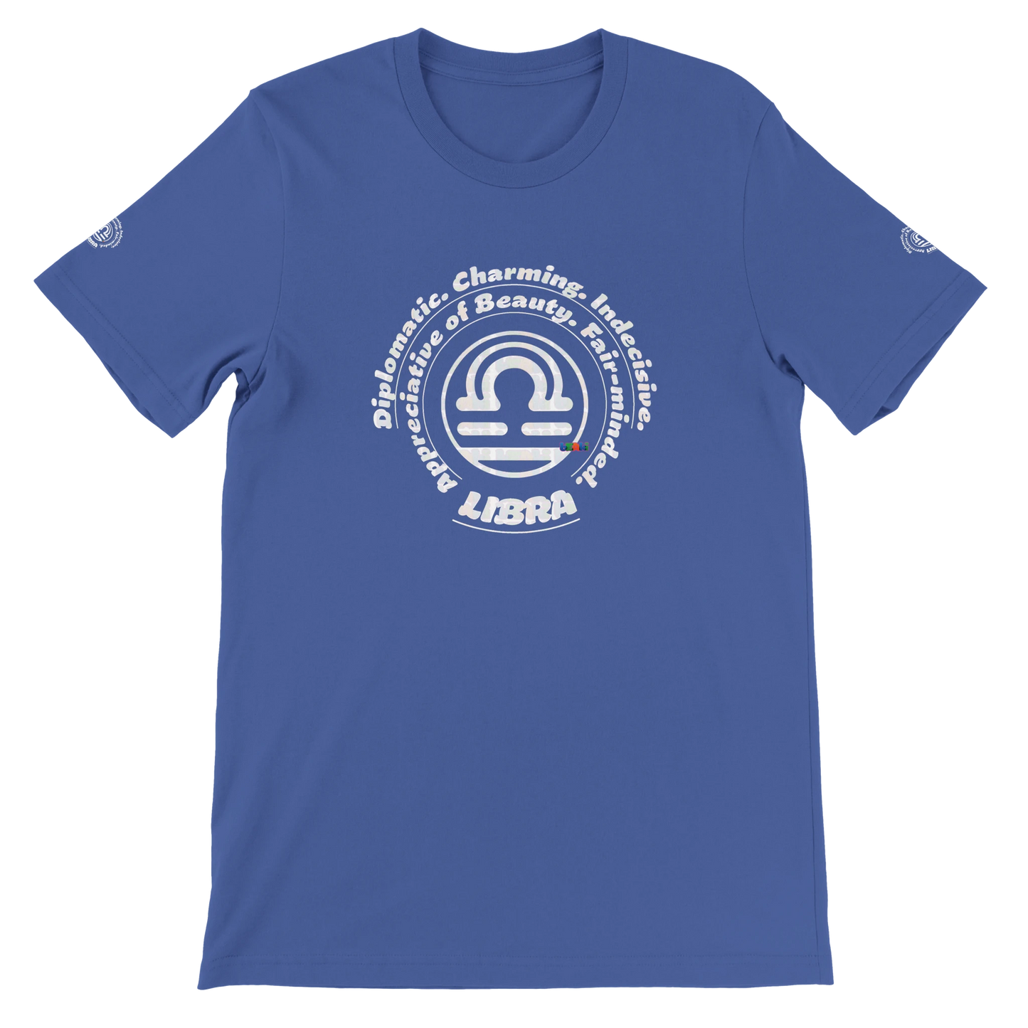 Blue Premium unisex crewneck T-shirt with Libra design zodiac horoscope lovers Best for Special Love One by trendybuybest.com