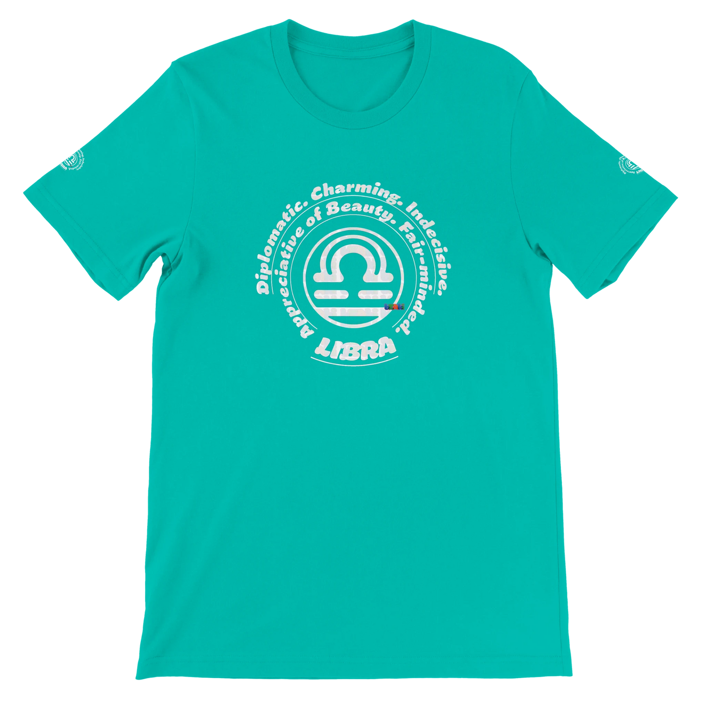 Green unisex crewneck Premum T-shirt with Libra zodiac sign, perfect birthday gift for Astrology lovers by trendybuybest.com