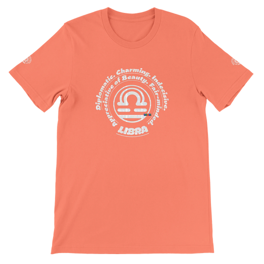 Libra Horoscope ORANGE T-shirt Unisex Crewneck designer trendybuybest