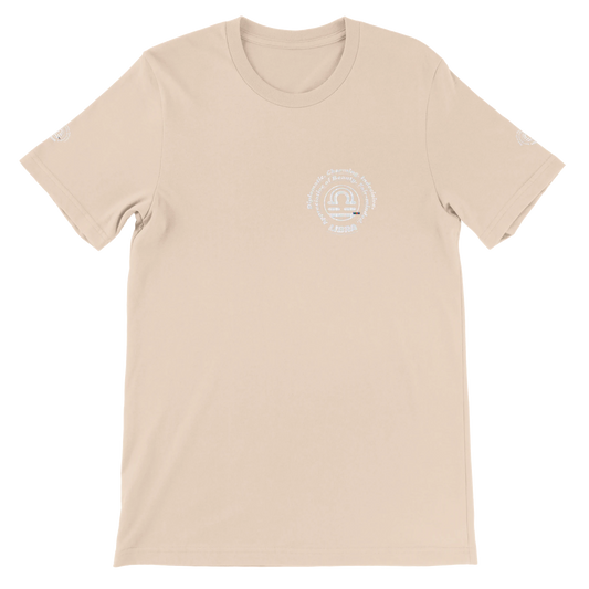 Pink unisex crewneck Premum T-shirt with Libra horoscope sign, perfect birthday gift for astrology lover by trendybuybest.com