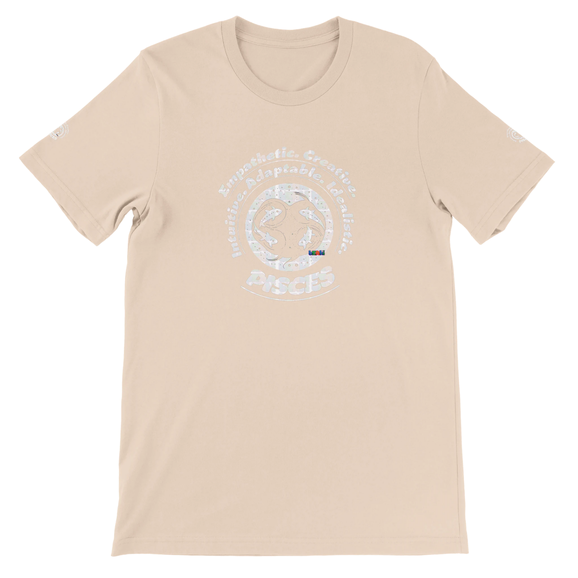 Pink unisex crewneck T-shirt with Aquarius design, perfect horoscope gift, stylish and comfortable for astrology enthusiasts.