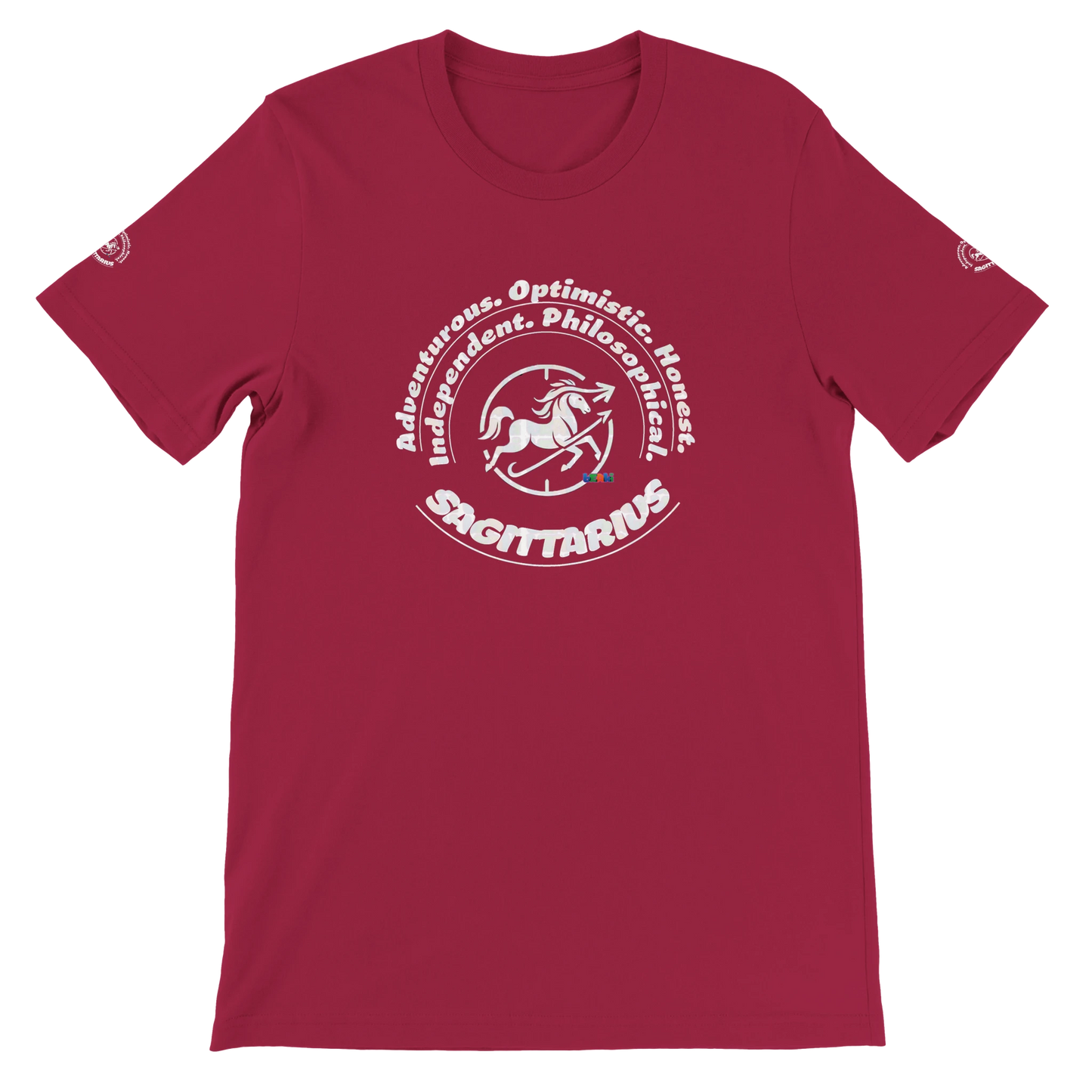 Purple unisex crewneck Premum T-shirt Sagittarius zodiac sign, perfect birthday gift for astrology lover by trendybuybest.com