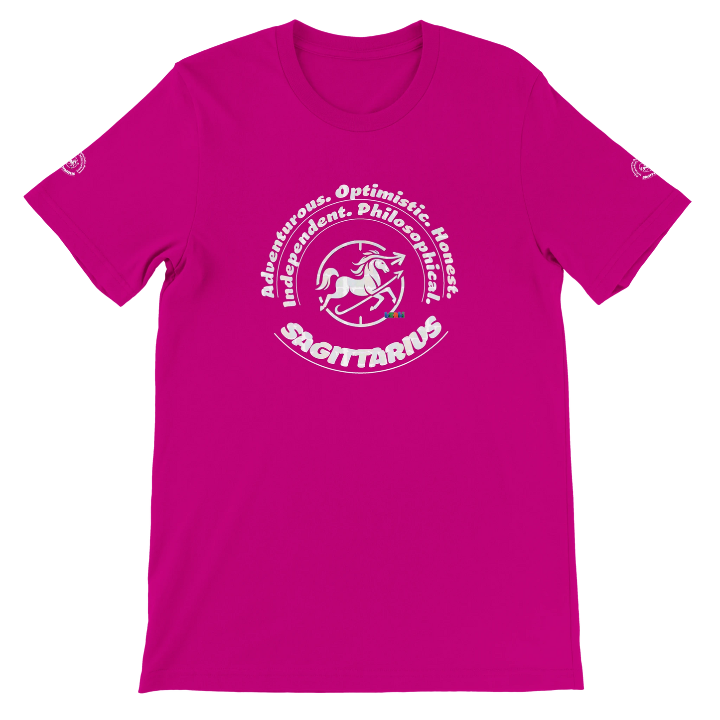 Red unisex Premium T-shirt Sagittarius Astrology Zodiac. Known for Adventurous Optimistic Honest Independent Philosophical