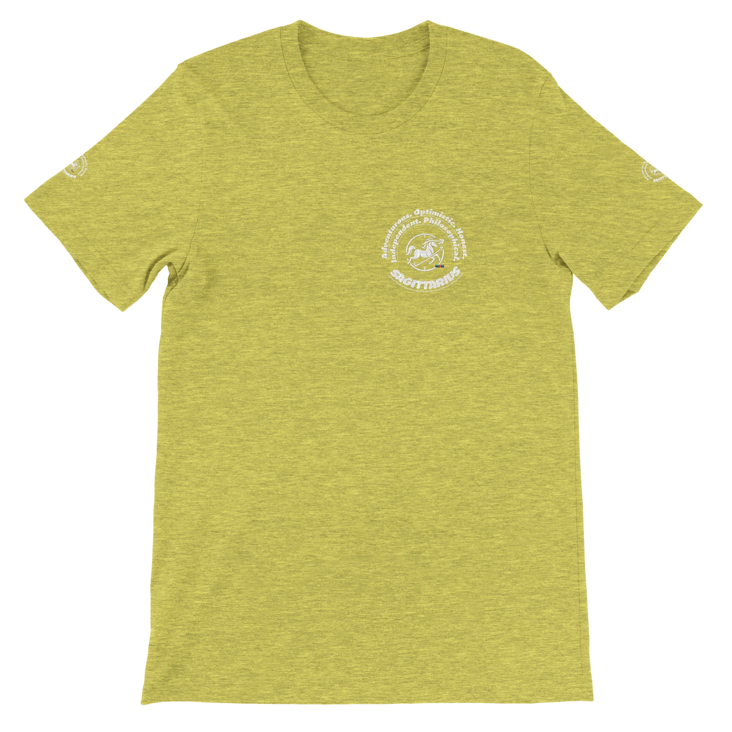 Yellow Premium unisex crewneck T-shirt Sagittarius design for Special Love One & horoscope Astrology lovers trendybuybest.com