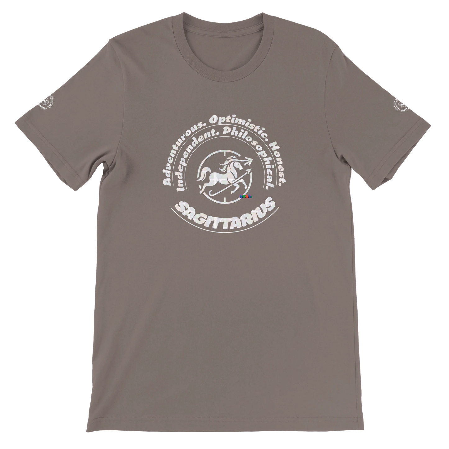 Brown unisex T-shirt for Innovative storytellers creative & know no limits Sagittarius. Astrology Zodiac design trendybuybest