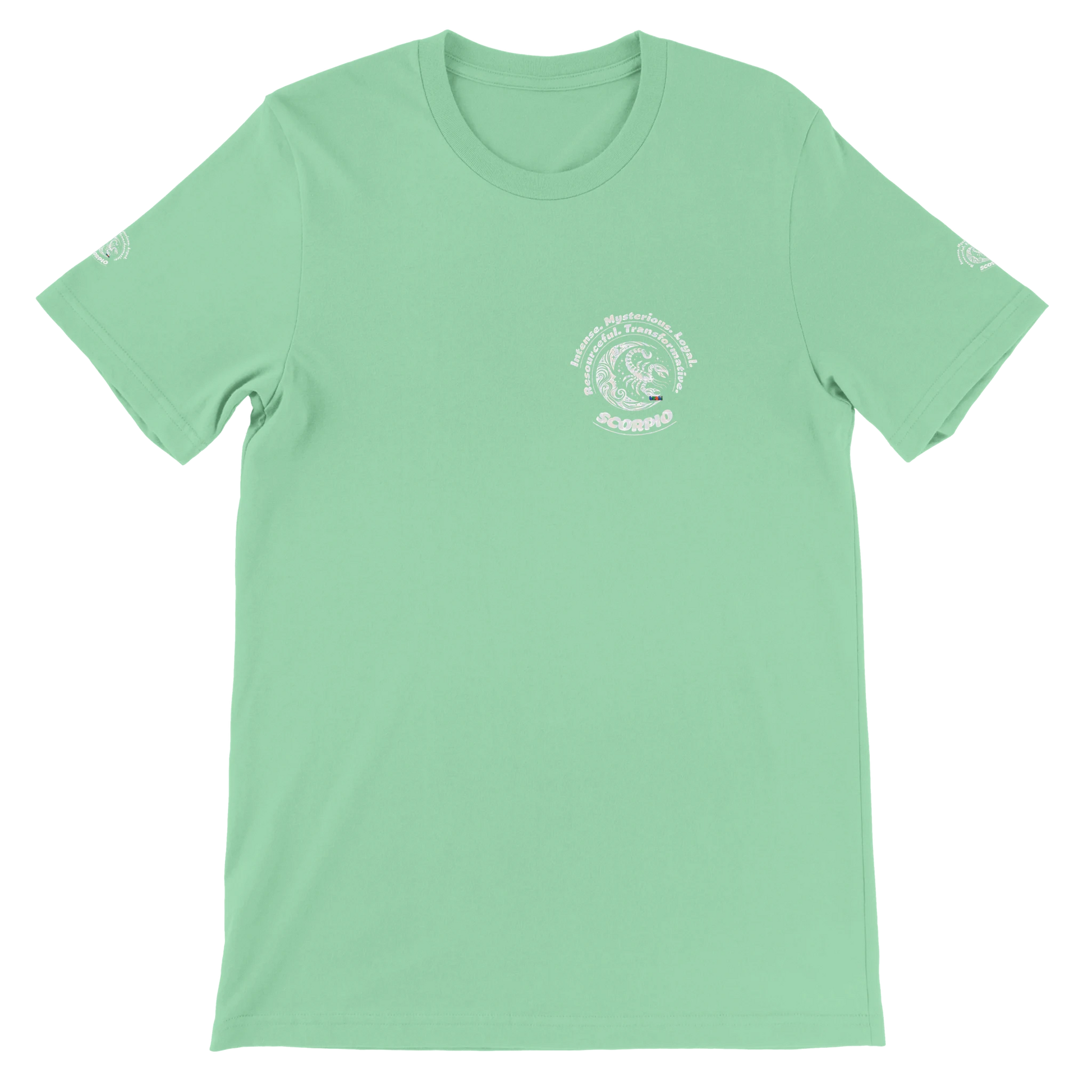 Green Premium unisex crewneck T-shirt with Scorpio design for Special Love One & horoscope Astrology lovers trendybuybest.com