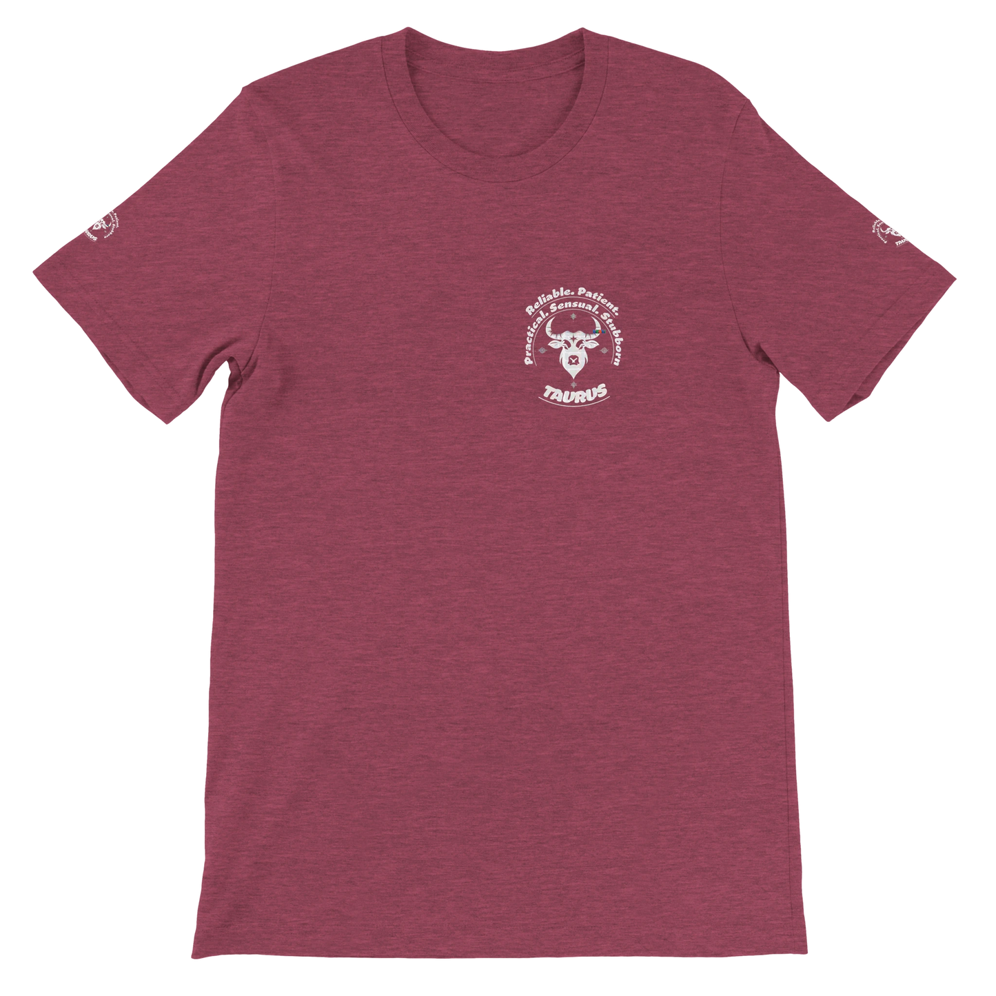 Purple Premium unisex crewneck T-shirt with Taurus zodiac horoscope astrology design for Special Love One, trendybuybest.com