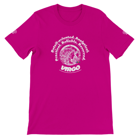 Red Premium unisex crewneck T-shirt with Virgo zodiac horoscope design Great Gift for your Special Love One trendybuybest.com