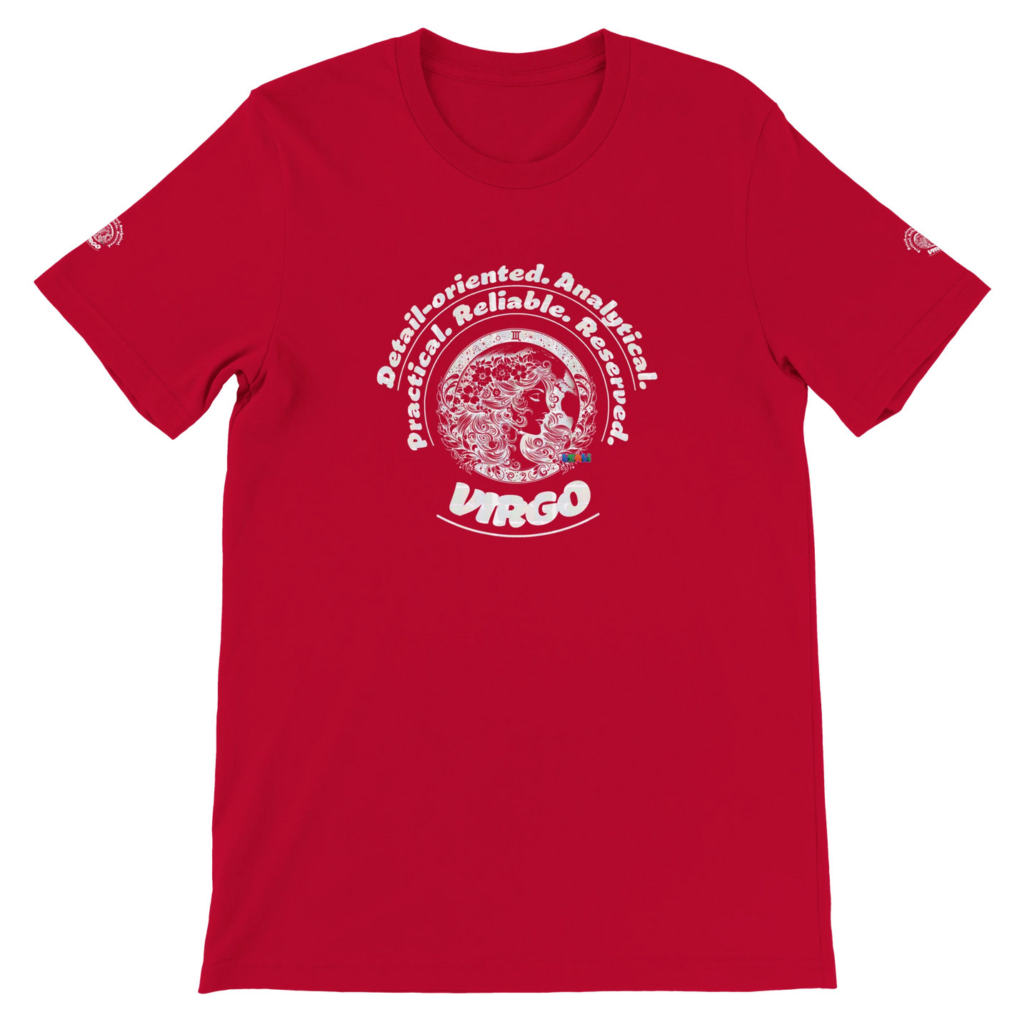 Red Premium unisex crewneck T-shirt with Virgo zodiac horoscope design Great Gift for your Special Love One trendybuybest.com