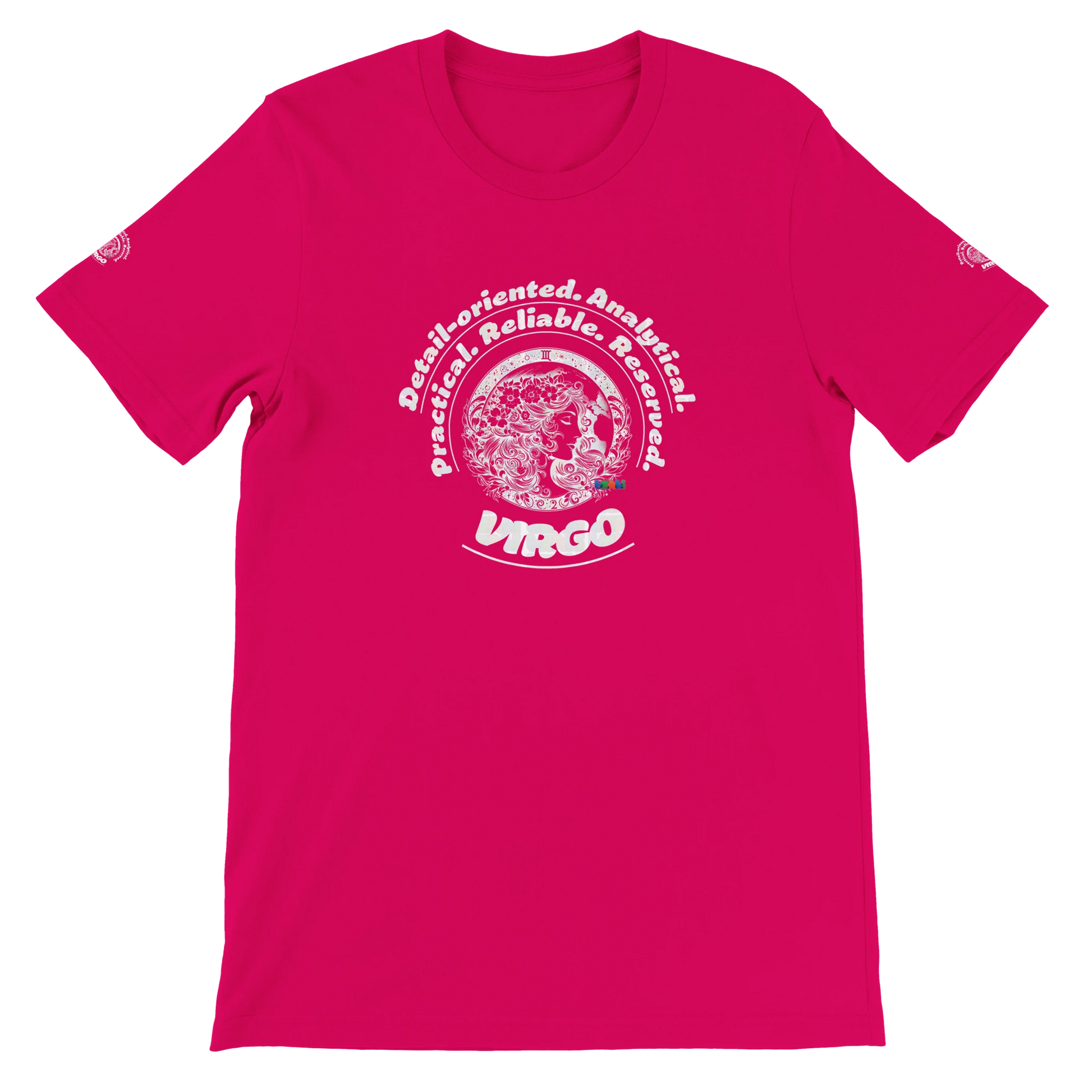 Red Premium unisex crewneck T-shirt with Virgo zodiac horoscope design Great Gift for your Special Love One trendybuybest.com