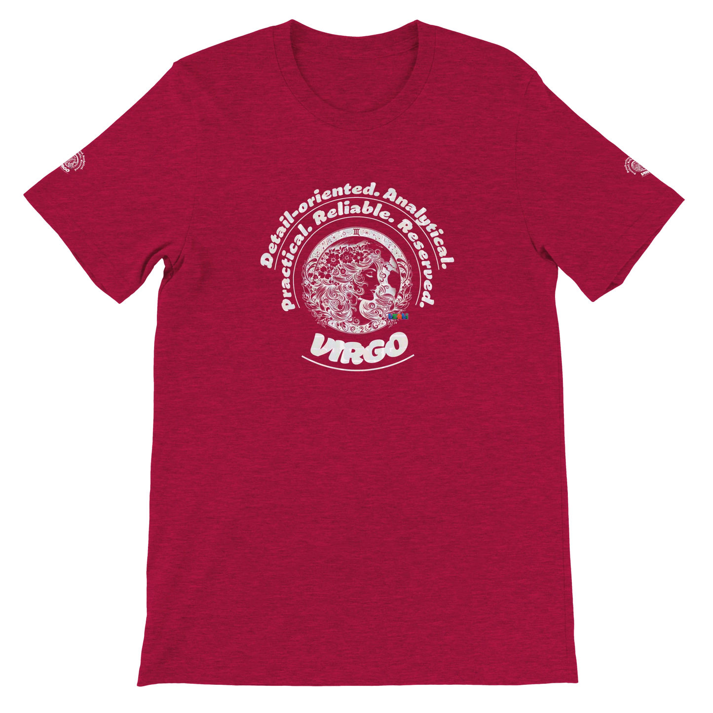 Red Premium unisex crewneck T-shirt with Virgo zodiac horoscope design Great Gift for your Special Love One trendybuybest.com